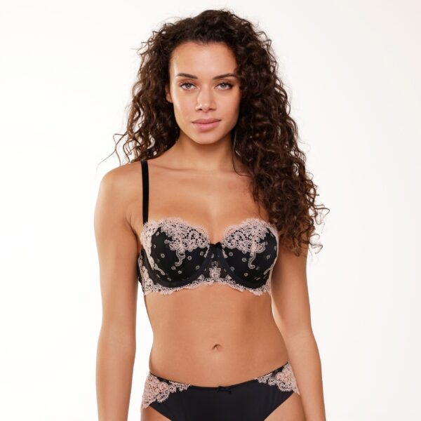 Lingadore Strapless Balconette Bra in Black & Cream