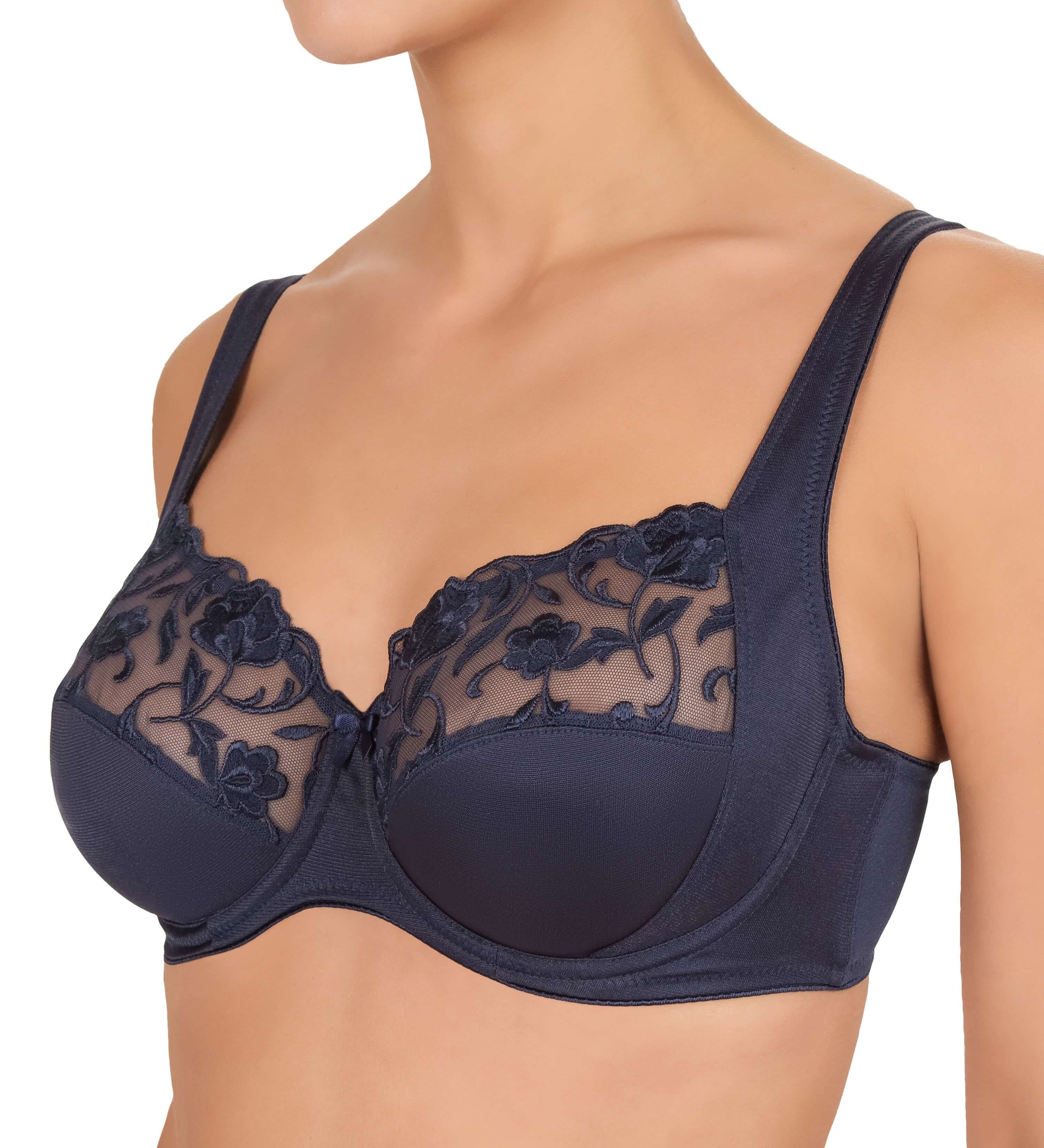 Felina Moments Underwired Full Cup Bra - Admiral Blue & Dusty Rose